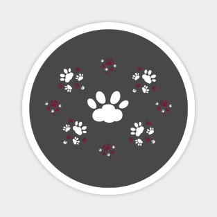 Red and white cat paws Magnet